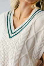 The Cupertino V-Neck Sweater Vest in Cream