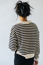 The Bretta Striped Sweater in Black