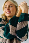 The Indio Striped Crew Knit Sweater in Hunter Green