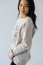 The Manton Floral Embroidered Sweatshirt in Oatmeal