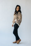The Salinas Checkered Knit Sweater in Brown + Cream