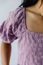 The Shasta Floral Square Neck Dress in Dusty Lavender