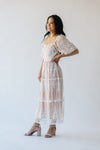 The Montecito Square Neck Lace Detail Dress in Ivory