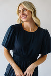 The Hayward Ruffle Detail Midi Dress in Deep Navy