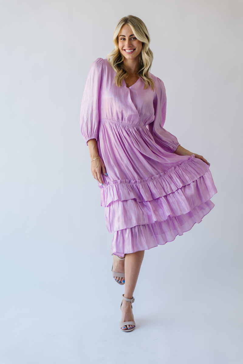 The Whitmore Ruffle Detail Dress in Pink