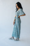 The Alicia Square Neck Jumpsuit in Blue Floral