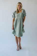 The Shasta Floral Square Neck Dress in Dusty Sage