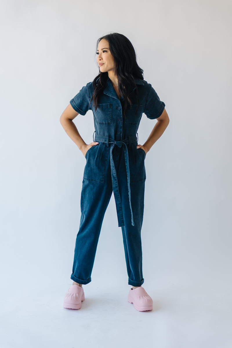 Buy AVYANNA Stylish Women's Navy Blue Solid Denim Jumpsuit (S to XL) at  Amazon.in