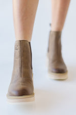 SOREL: Hi-Line™ Heel Chelsea Boot in Umber + Ceramic