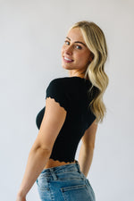 The Annelyse Scallop Detail Top in Black