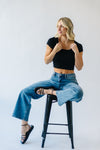 The Annelyse Scallop Detail Top in Black