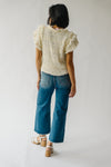 The Gregson Woven Ruffle Blouse in Oatmeal