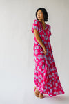 The Thandra Tiered Floral Maxi Dress in Pink