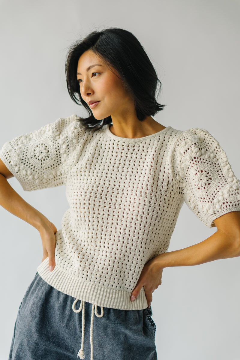 The Sorge Crochet Sweater in Cream