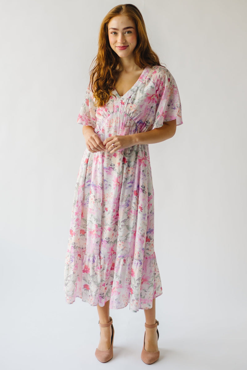 The Harbin Floral Midi Dress in Blossom