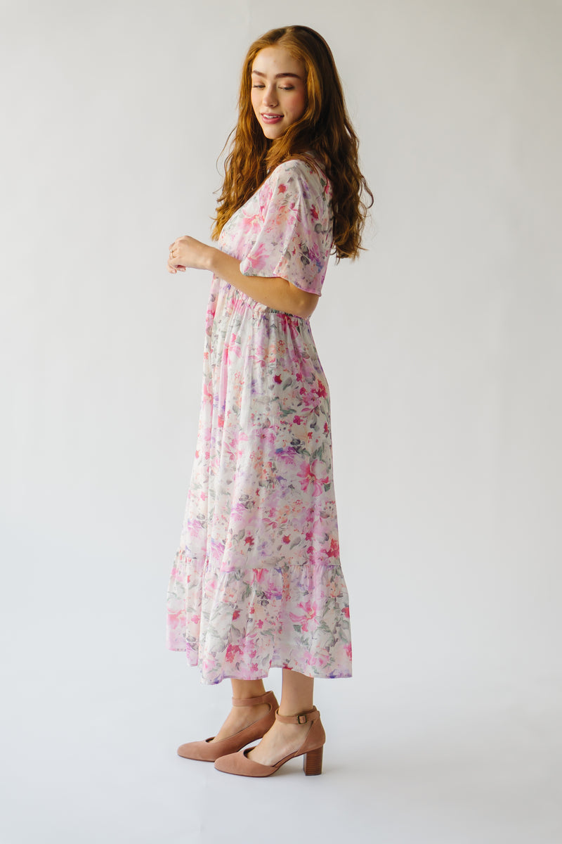 The Harbin Floral Midi Dress in Blossom