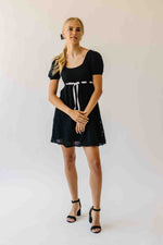 The Hulbert Crochet Square Neck Dress in Black