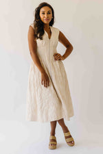 The Vergara Front Zip Midi Dress in Ivory