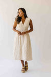 The Vergara Front Zip Midi Dress in Ivory