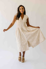 The Vergara Front Zip Midi Dress in Ivory