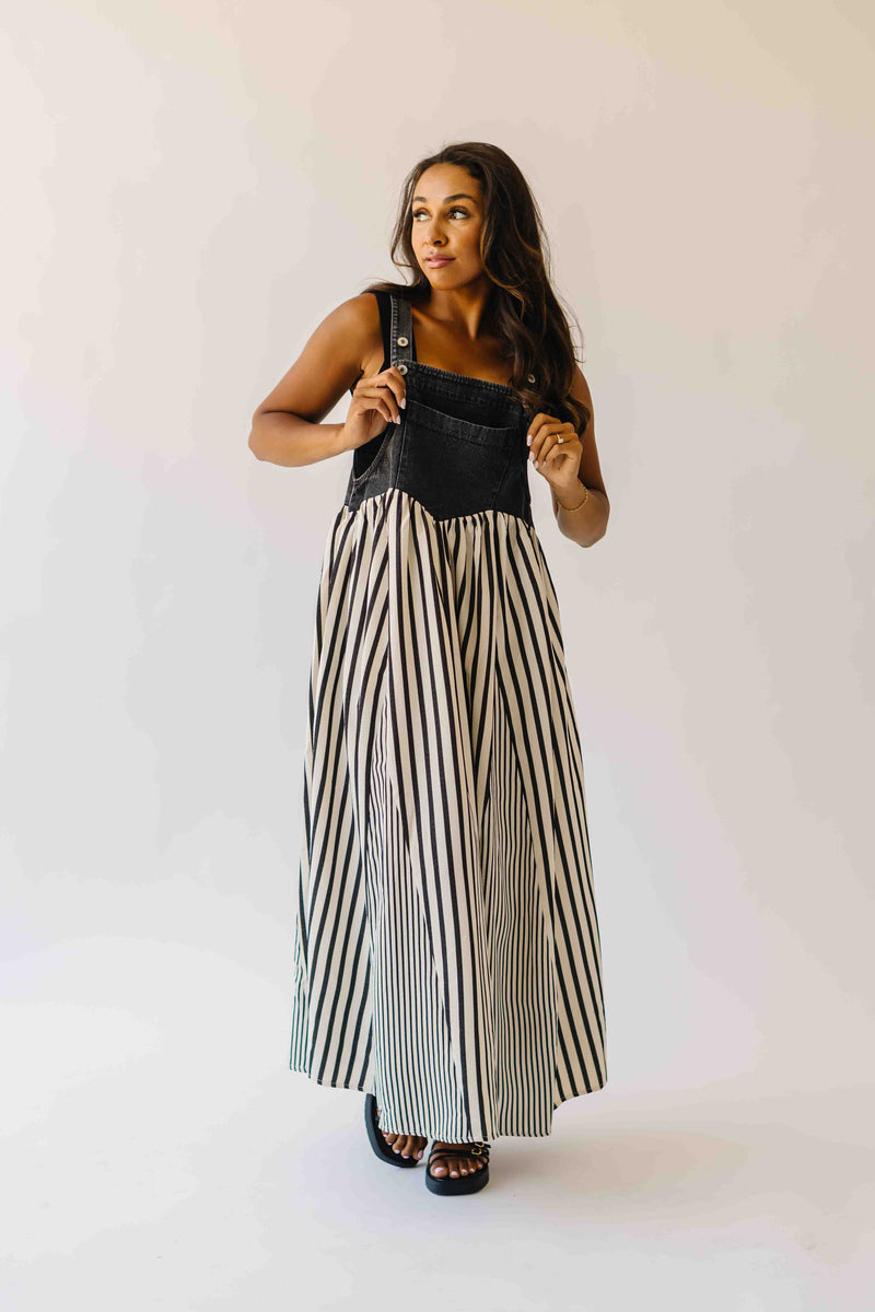 The Hellen Denim Overall Dress in Washed Black Medium The Hellen Denim Overall Dress in Washed Black Medium