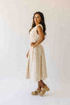 The Vergara Front Zip Midi Dress in Ivory