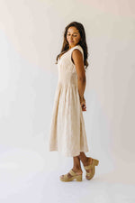 The Vergara Front Zip Midi Dress in Ivory