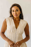 The Vergara Front Zip Midi Dress in Ivory