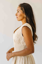 The Vergara Front Zip Midi Dress in Ivory