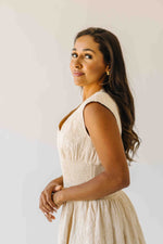 The Vergara Front Zip Midi Dress in Ivory