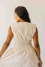 The Vergara Front Zip Midi Dress in Ivory