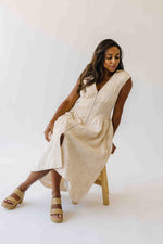 The Vergara Front Zip Midi Dress in Ivory