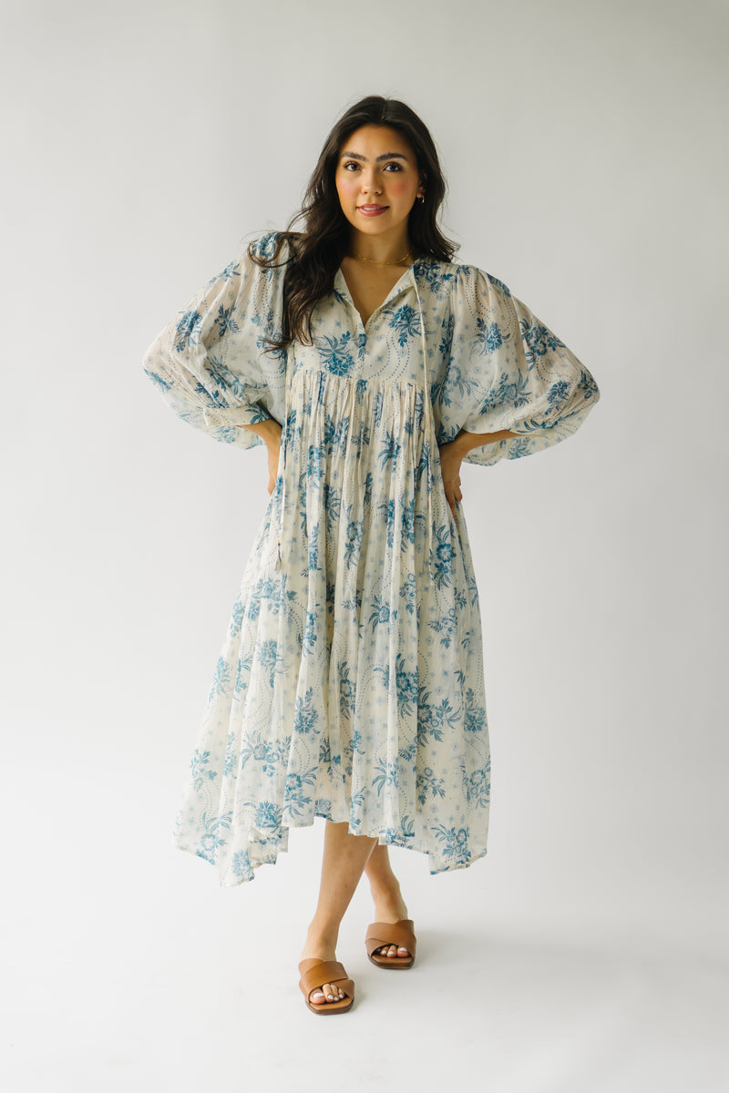 The Wisteria Floral Dress in Bluebelle