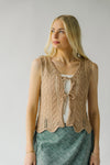 The Olmstead Crochet Vest in Taupe
