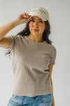 The Helmer Ribbed Knit Tee in Taupe