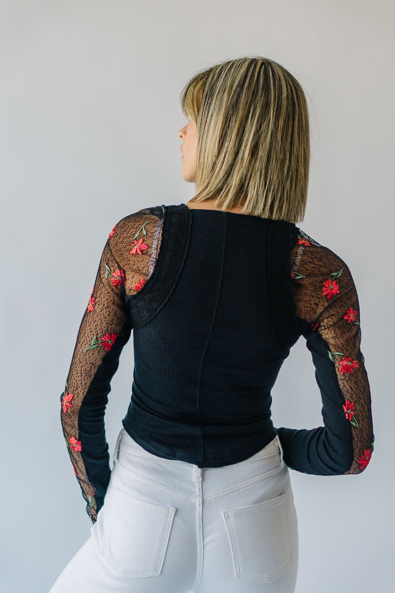 Free People: Jolie Top in Black Combo