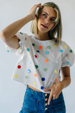 The Palmdale Sequin Dot Detail Tee in White