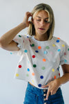 The Palmdale Sequin Dot Detail Tee in White