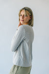 The Covina Striped Long Sleeve Top in Grey + White