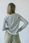 The Covina Striped Long Sleeve Top in Grey + White
