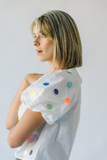 The Palmdale Sequin Dot Detail Tee in White