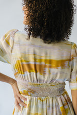 The Gilray Patterned Dress in Sunset