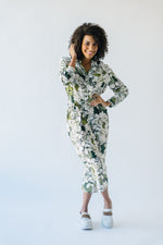 The Redondo Floral Jumpsuit in Olive Green