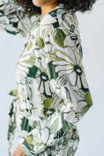 The Redondo Floral Jumpsuit in Olive Green