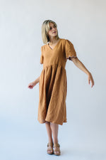 The Torrance Scalloped Detail Dress in Hazelnut