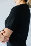 The Pomona Ribbed Button Dress in Black