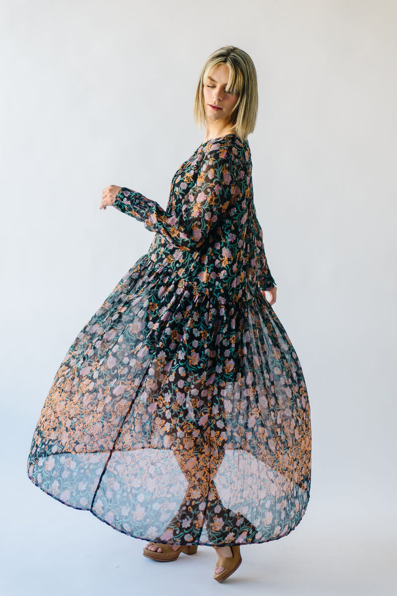 Free People: See it Through Dress in Black Combo