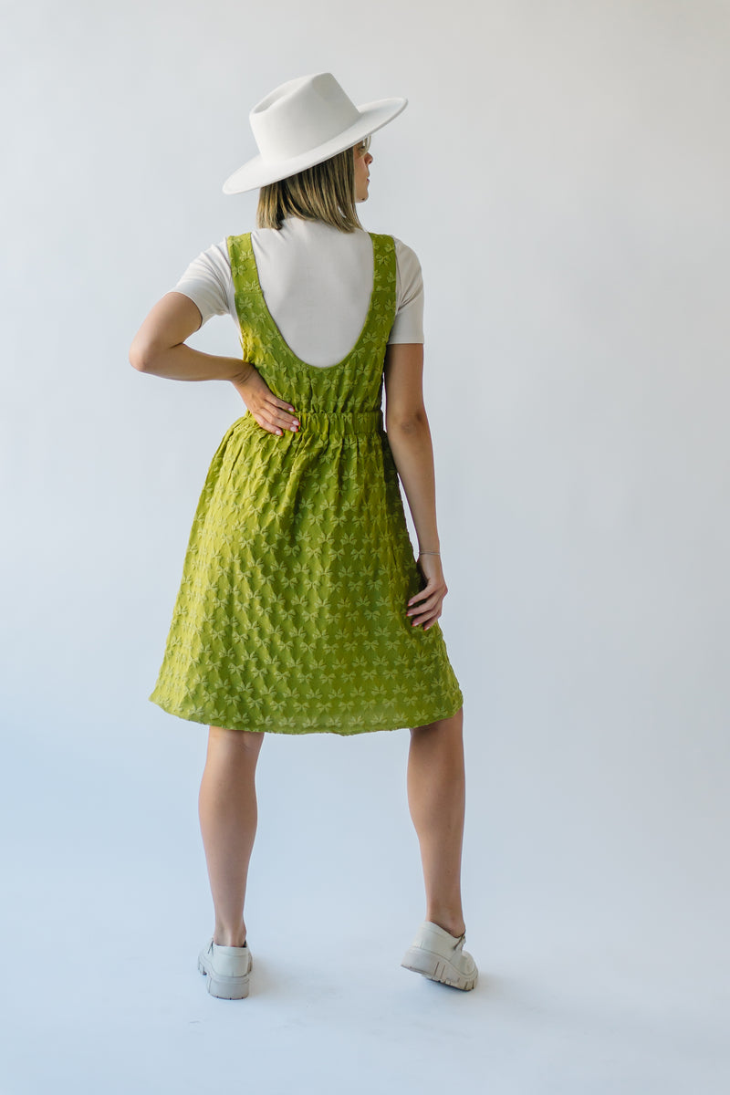 The Geneva Textured Tank Dress in Matcha Green
