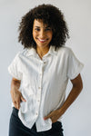 The Nattie Textured Button-Up Blouse in White