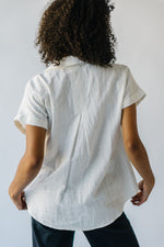 The Nattie Textured Button-Up Blouse in White